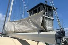 Slide: The Image of 1987 Morgan Catalina Morgan 41 Classic sailboat docked at a marina, view from the deck. - 6