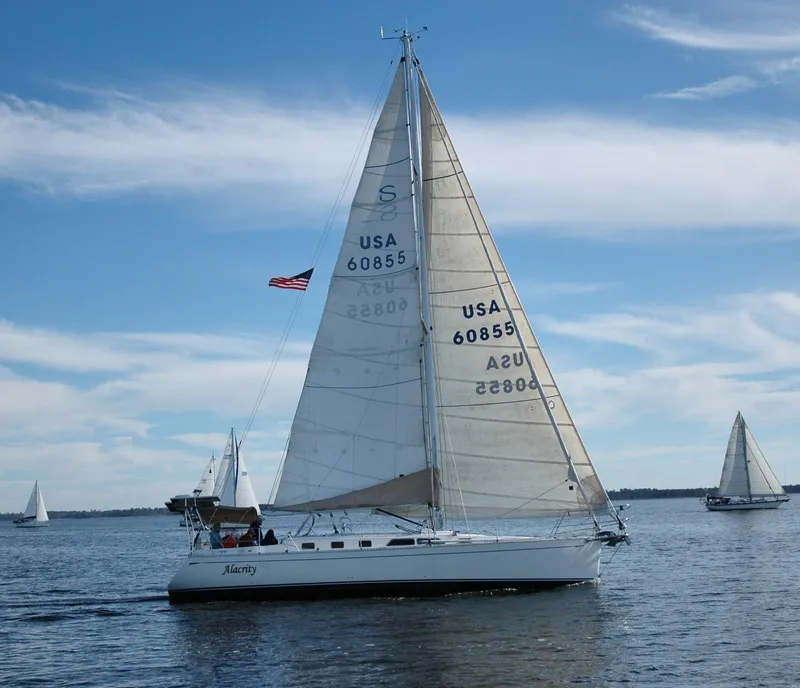The Image of Sailing yacht Saga 43 from 1998 on calm waters under a clear sky. - 1