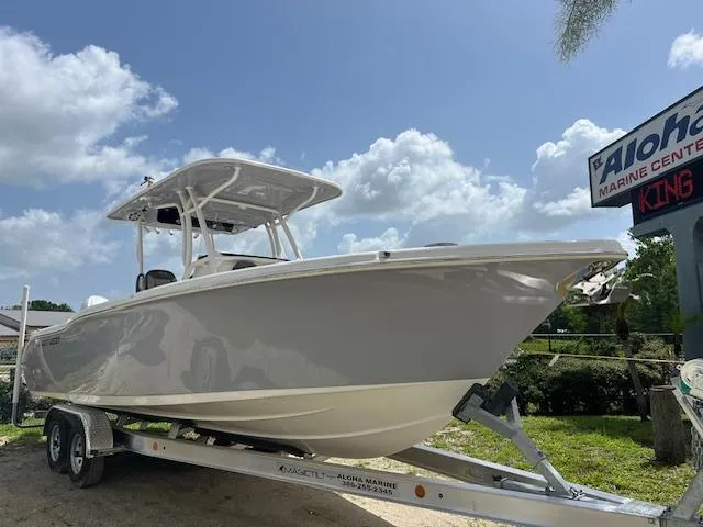 The Image of 2025 Key West 263 FS boat on trailer at Aloha Marine Center. - 1