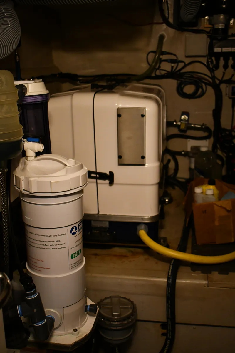 Slide: The Image of Engine room of 2012 Fountaine Pajot 40 catamaran with water filtration system. - 15