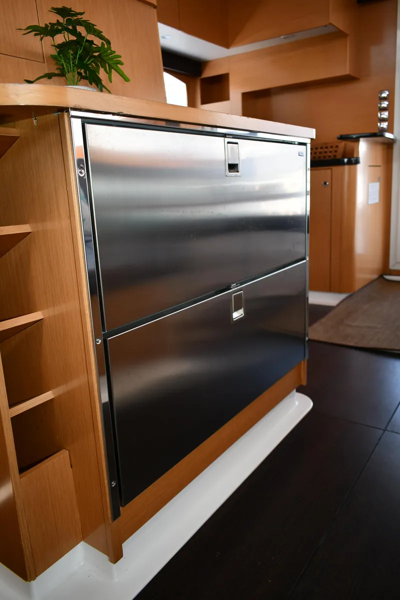 Slide: The Image of Modern kitchen interior of 2012 Fountaine Pajot 40 catamaran with stainless steel appliances. - 31