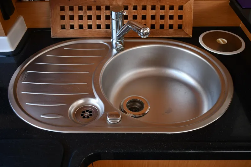 Slide: The Image of Stainless steel sink in 2012 Fountaine Pajot 40 yacht kitchen. - 34