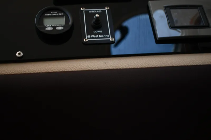 Slide: The Image of Control panel of a 2012 Fountaine Pajot 40 catamaran with windlass and rode counter. - 37