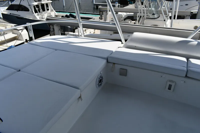 Slide: The Image of Spacious deck seating on 2012 Fountaine Pajot 40 catamaran at marina. - 47
