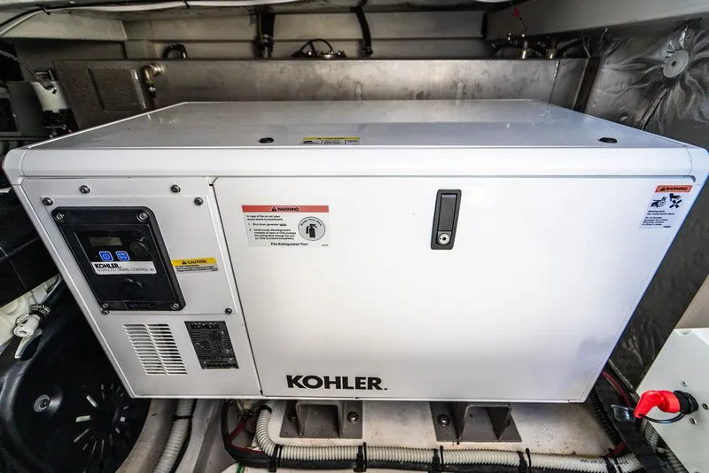 Slide: The Image of Kohler generator in 2022 Pardo Yachts 43 engine room, showcasing advanced marine technology. - 26
