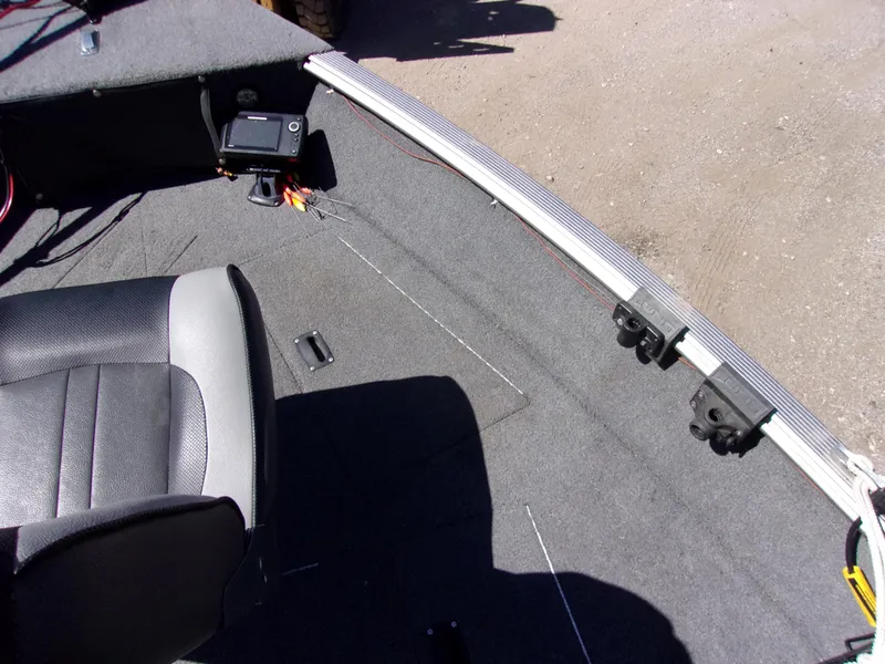 Slide: The Image of Interior of 2017 Lund 1775 Impact Sport boat showing seating and equipment. - 13