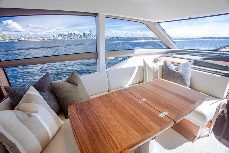 Slide: The Image of Luxurious interior of 2022 Princess F50 yacht with scenic ocean view. - 28