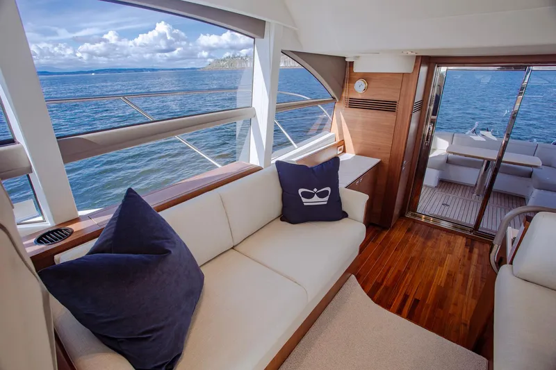 Slide: The Image of Luxurious interior of 2022 Princess F50 yacht with ocean view and elegant seating. - 30