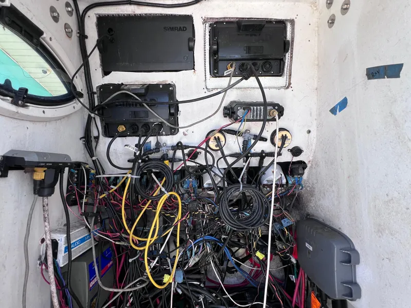 Slide: The Image of Interior wiring of a 2005 Twin Vee 22 Awesome Center Console boat. - 13