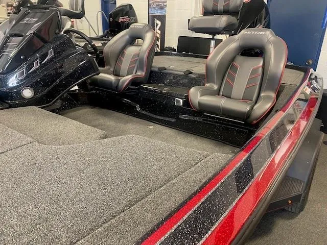 Slide: The Image of 2024 Nitro Z19 boat interior with sleek seats and modern design. - 5