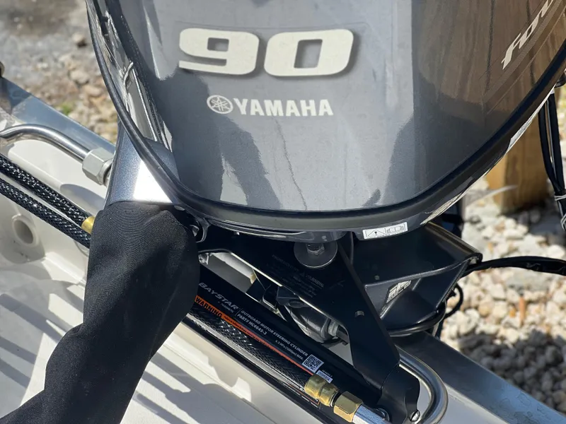 Slide: The Image of Yamaha 90 horsepower outboard motor on 2025 Key West 1720 Center Console boat. - 30