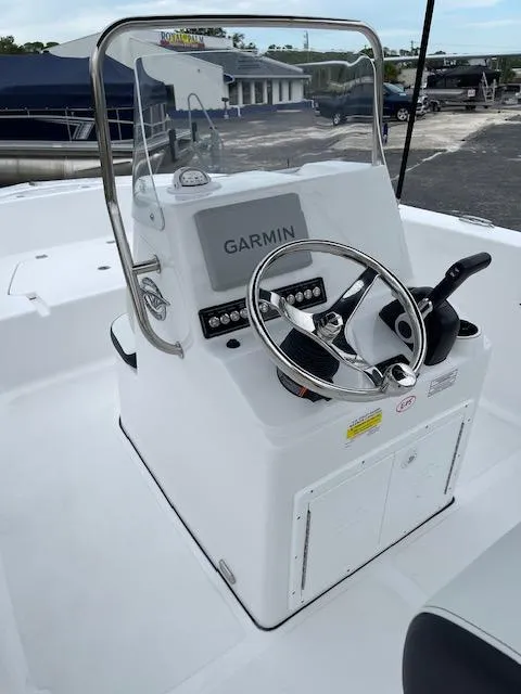 Slide: The Image of 2024 Tidewater 180 CC Adventure boat console with Garmin navigation system. - 15