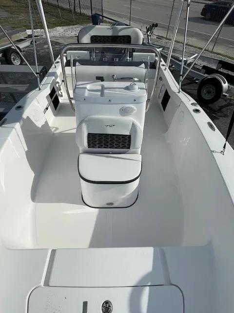 Slide: The Image of 2024 Tidewater 180 CC Adventure boat interior, featuring a sleek, spacious design with modern controls. - 7