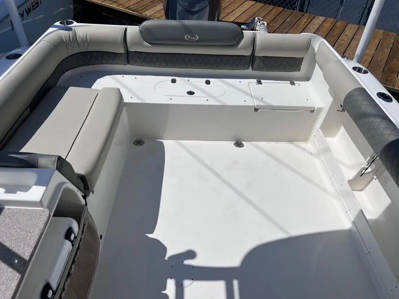 Slide: The Image of 2025 Key West 239 DFS boat interior with spacious seating and clean design. - 30