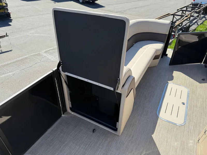 Slide: The Image of 2025 Bentley Pontoons Elite 253 Admiral interior seating and deck view. - 14