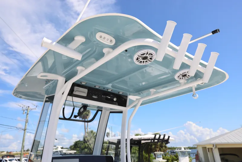 Slide: The Image of Steering console of 2026 Sea Hunt Gamefish 27 Coffin Box with Garmin display. - 12