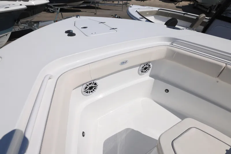 Slide: The Image of 2026 Sea Hunt Gamefish 27 Coffin Box interior detail with open storage compartment. - 26