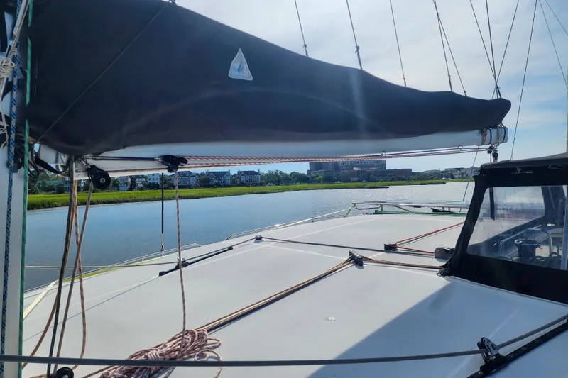 Slide: The Image of Sailing on a 2012 Lagoon 400 catamaran, calm waters, sunny day, scenic view. - 17