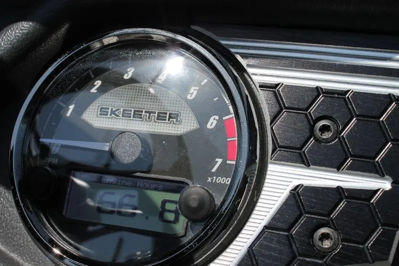 Slide: The Image of Close-up of 2020 Skeeter FXR21 Apex tachometer and dashboard design. - 3