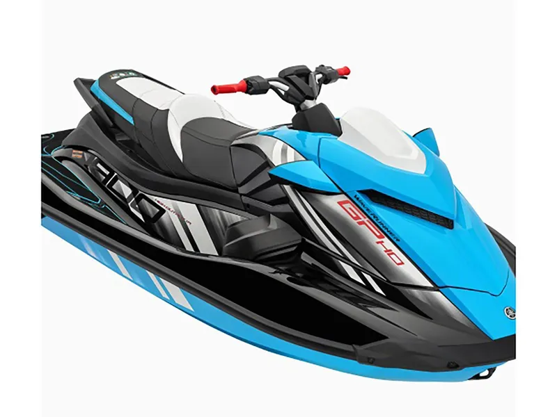 Slide: The Image of 2024 Yamaha Boats GP HO jet ski in vibrant blue and black design. - 3