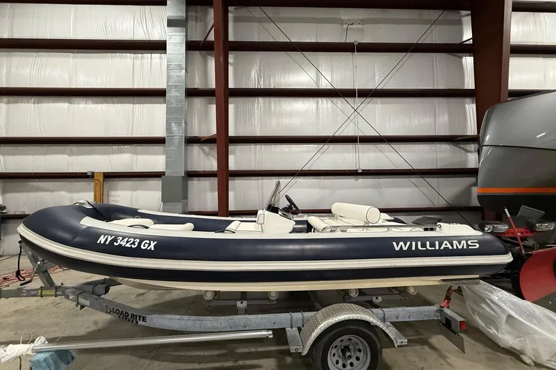 Slide: The Image of 2017 Williams Jet Tenders Sportjet 520 on trailer in storage facility. - 2