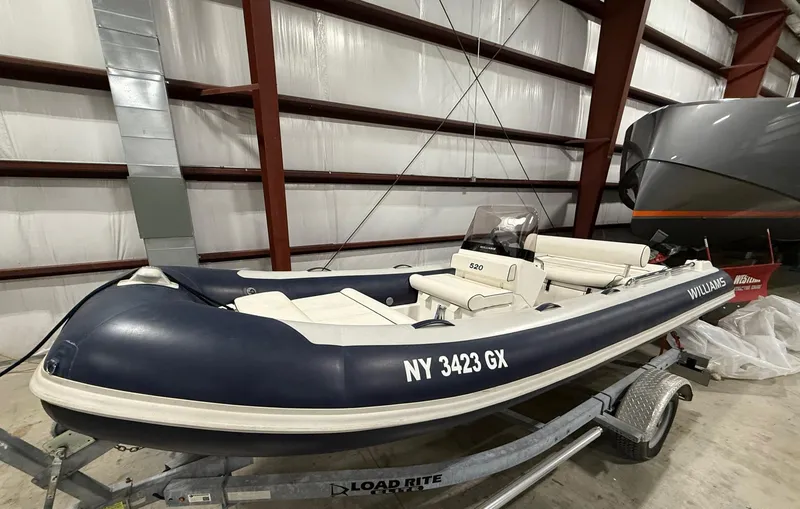 Slide: The Image of 2017 Williams Jet Tenders Sportjet 520 on trailer in storage facility. - 3