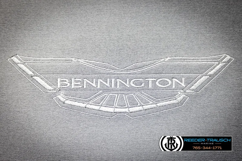 Slide: The Image of Bennington 25 LTSBSE 2025 logo on textured fabric, Reeder-Trausch Marine branding. - 32