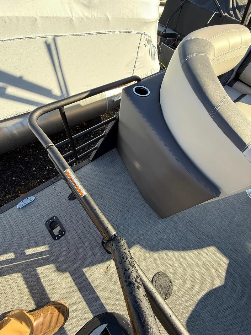 Slide: The Image of 2025 Sylvan L-3 LZ boat interior with seating and railing detail. - 15