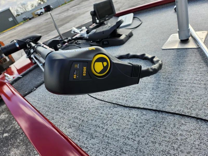 Slide: The Image of 2022 Tracker Pro 170 boat with trolling motor on deck. - 10