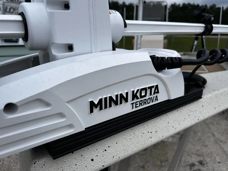 Slide: The Image of Minn Kota Terrova motor on Xpress H210B, 2025 model, close-up view. - 10