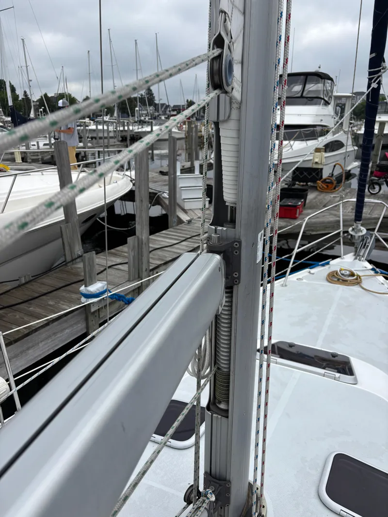 Slide: The Image of Sailboat mast and rigging on a 2002 Catalina 36MKII at a marina. - 21