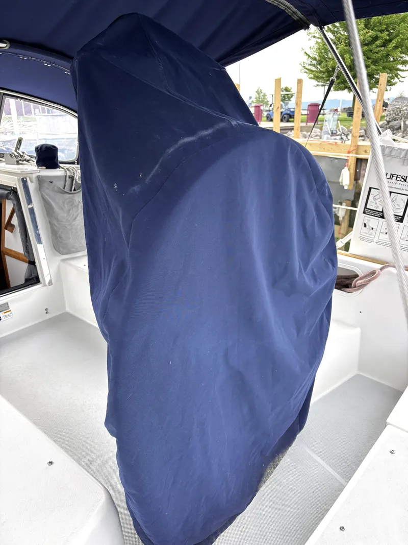 Slide: The Image of Covered helm station on a 2002 Catalina 36MKII sailboat. - 36