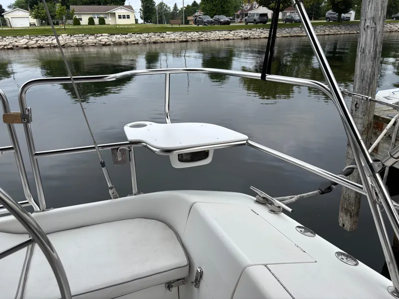 Slide: The Image of Catalina 36MKII sailboat stern view, docked by calm waters, 2002 model. - 46