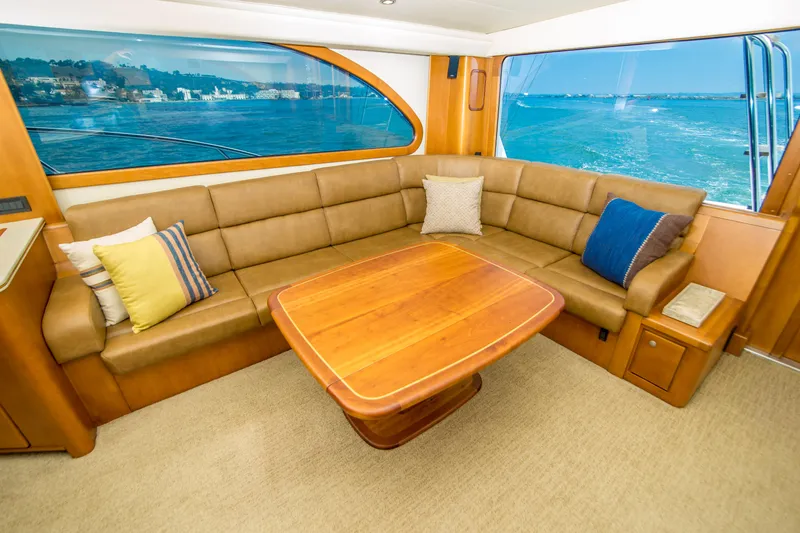 Slide: The Image of Luxurious interior of 2003 Donzi R65 yacht with leather seating and ocean view. - 7