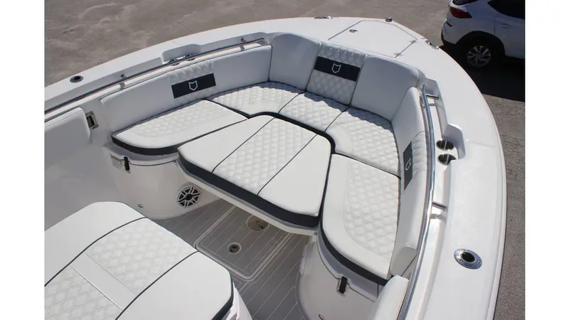 Slide: The Image of 2025 Sea Fox 288 Commander boat bathroom with toilet and sink. - 9