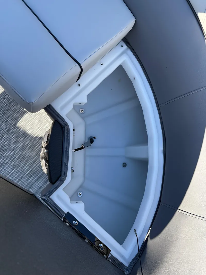 Slide: The Image of Storage compartment in 2025 Viaggio V22U boat, featuring sleek design and ample space. - 13