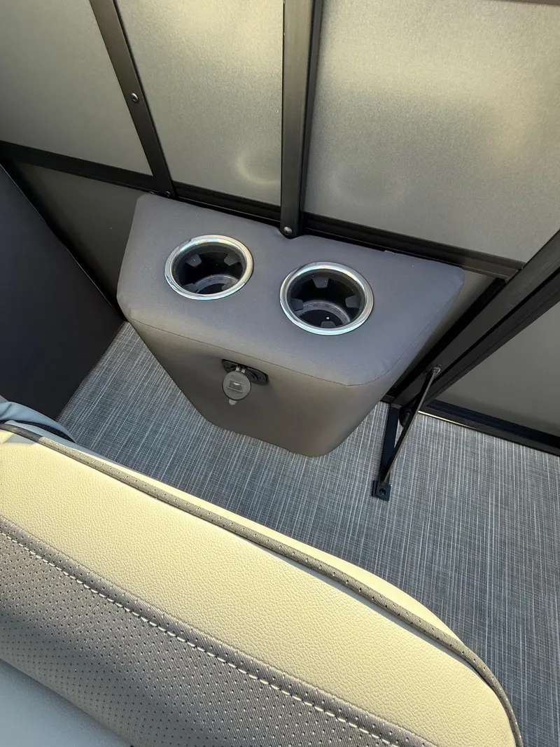 Slide: The Image of Cup holders in a 2025 Viaggio x20u boat interior. - 12