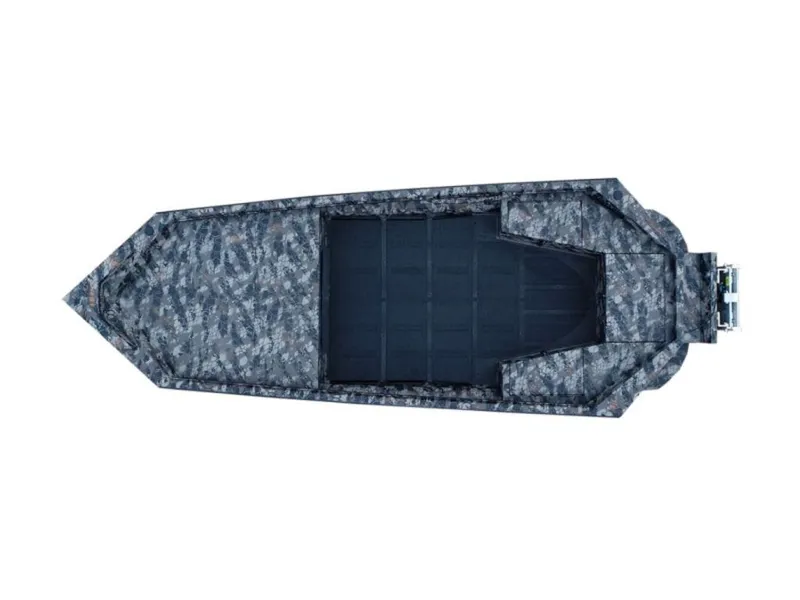 Slide: The Image of 2025 Havoc RDBST 1553 boat with camouflage design on a trailer. - 3