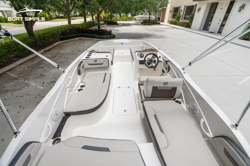Slide: The Image of 2021 Hurricane SS 205 boat interior with spacious seating and modern design. - 9