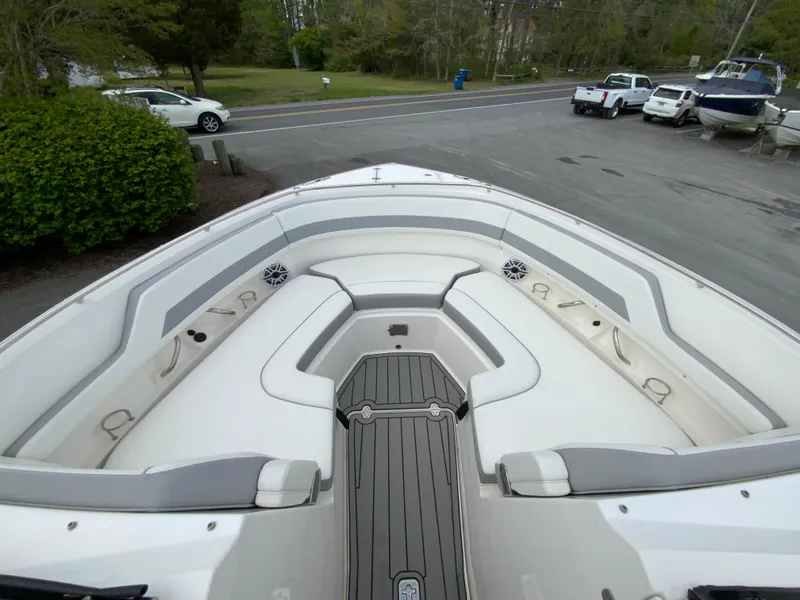 Slide: The Image of 2023 Pursuit DC 326 Dual Console boat with spacious seating and sleek design. - 22