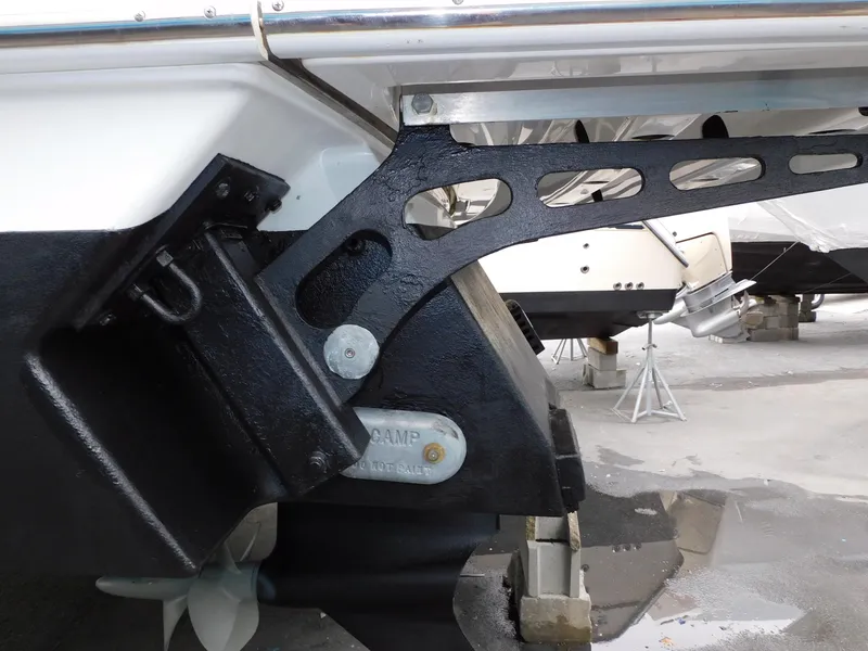 Slide: The Image of Close-up of 2015 Formula YACHT 45 stern with visible propeller and support structure. - 25
