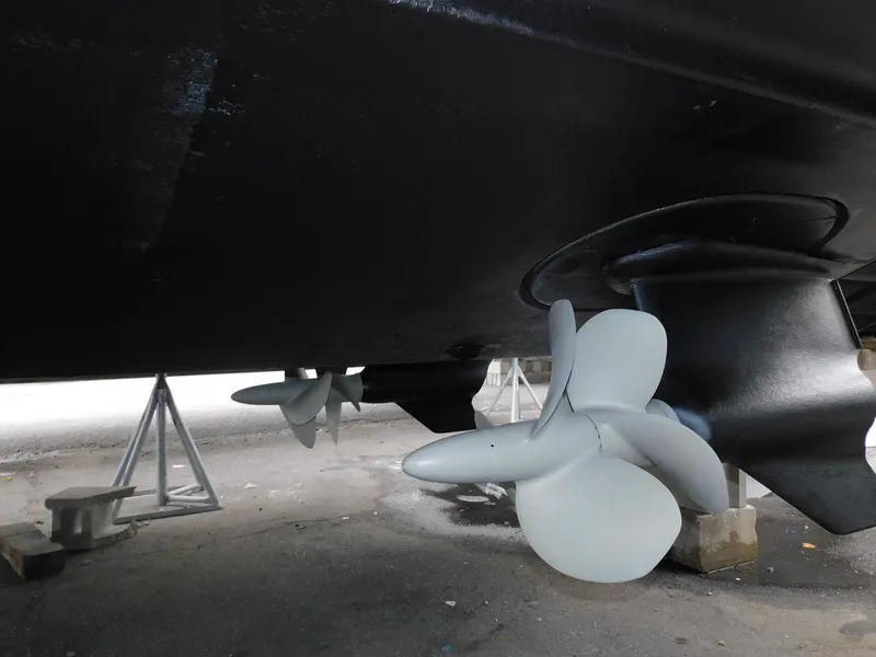Slide: The Image of Underwater view of 2015 Formula YACHT 45 propellers on dry dock. - 26