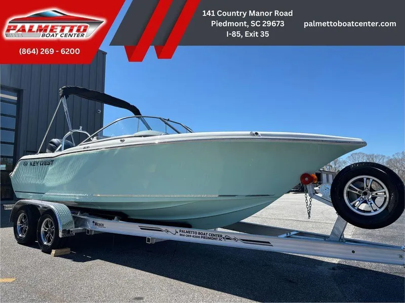 The Image of 2025 Key West 203 DFS boat on trailer at Palmetto Boat Center, Piedmont, SC. - 1