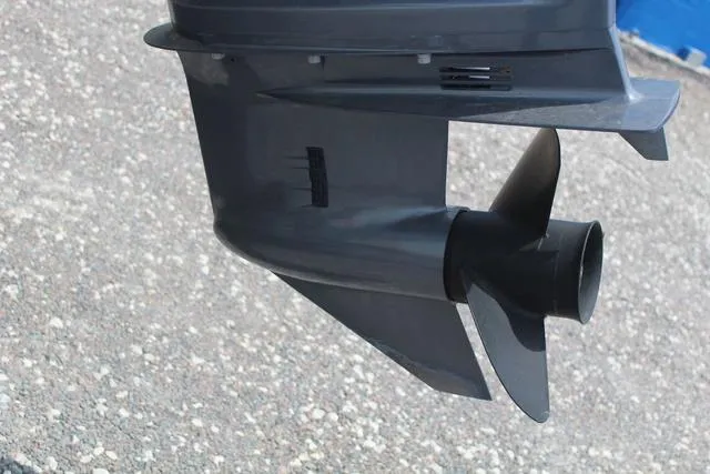 Slide: The Image of 2018 Robalo R180 boat propeller on a textured surface. - 12