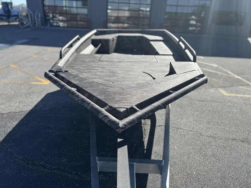 Slide: The Image of 2025 Havoc DBST 1656 boat on trailer, parked outdoors in sunlight. - 4