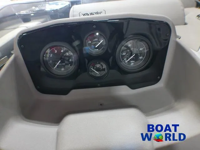 Slide: The Image of Dashboard of 2025 Princecraft Vectra 21 Cruise Lounge boat with gauges. - 14