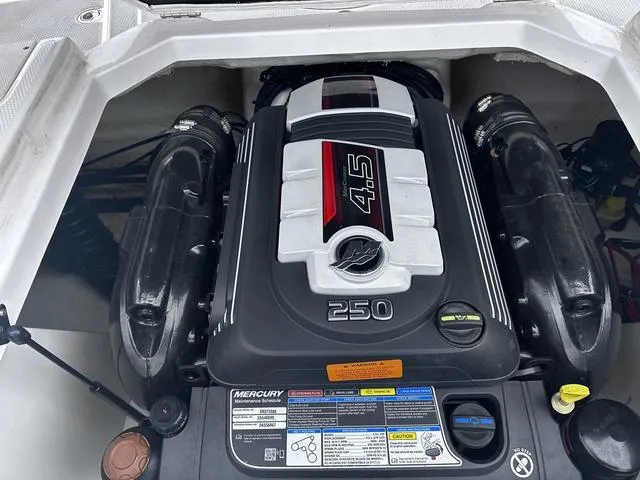Slide: The Image of Engine of 2018 Chaparral 21 H2O Sport I/O, featuring a 4.5L Mercury 250 horsepower. - 17