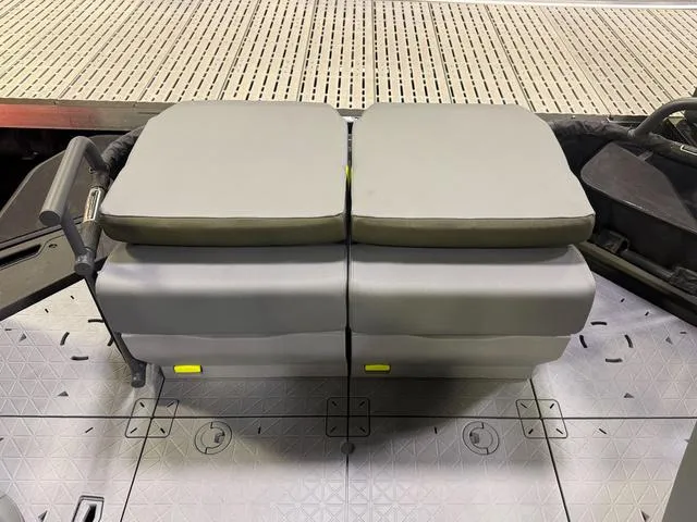 Slide: The Image of 2025 Sea-Doo Switch™ Fish 18 interior seating, featuring cushioned seats and modern design. - 6