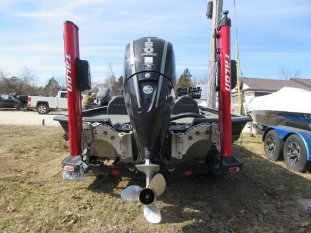 Slide: The Image of 2020 Vexus AVX1980 boat with Mercury 150 Pro XS engine and Talons, rear view. - 2