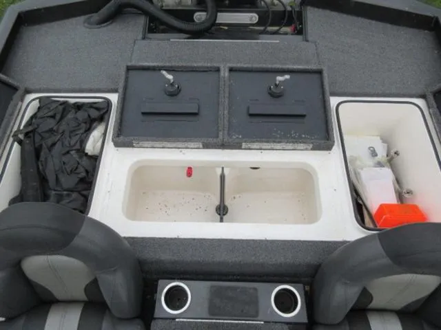 Slide: The Image of 2020 Vexus AVX1980 boat interior with storage compartments and seating. - 8